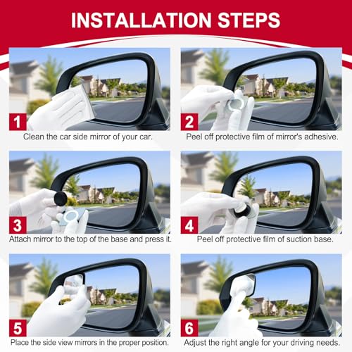 Image of LivTee Blind Spot Mirror,Rhombus Shaped HD Glass Frameless Convex Rear View Mirror with wide angle Adjustable Stick for Cars SUV and Trucks, Pack of 2