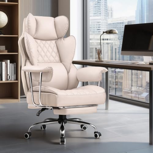 Image of GTPLAYER Gaming Chair,Office Chair with Pocket Spring Lumbar Support, Ergonomic Comfortable Wide Office Desk Computer Chair with Outward Fixed Soft Armrests and Footrest（Gray Pink）