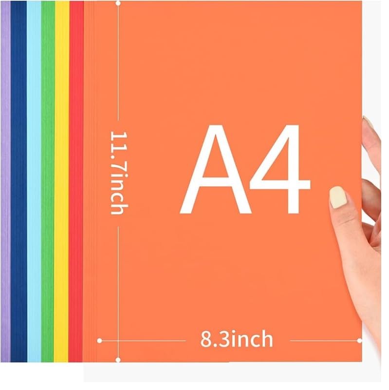 Eclet 40 pcs Color A4 Medium Size Sheets (10 Sheets Each Color) Art and Craft Paper Double Sided Colored set 9