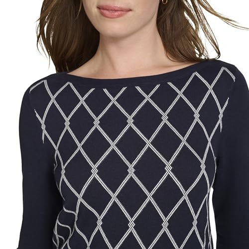 Image of Nautica Women's Boatneck Pullover Intarsia Long Sleeve