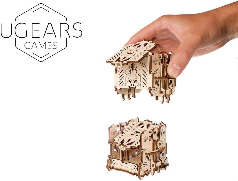 Ugears Modular Dice Tower, Wood Laser Cut, DIY, Self Assembling Set, Easy Roller Perfect Board Game