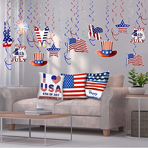 TURNMEON-30-Pcs-4th-of-July-Decorations-Fourth-of-July-Party-Supplies-Red-White-Blue-Decoration-American-Flag-Stars-Hanging-Swirls-Patriotic-Party-Favors-USA-Flag-Bunting-Independence-Day-Decor TURNMEON 30 Pcs 4th of July Decorations Fourth of July Party Supplies Red White Blue Decoration American Flag Stars Hanging Swirls Patriotic Party Favors USA Flag Bunting Independence Day Decor