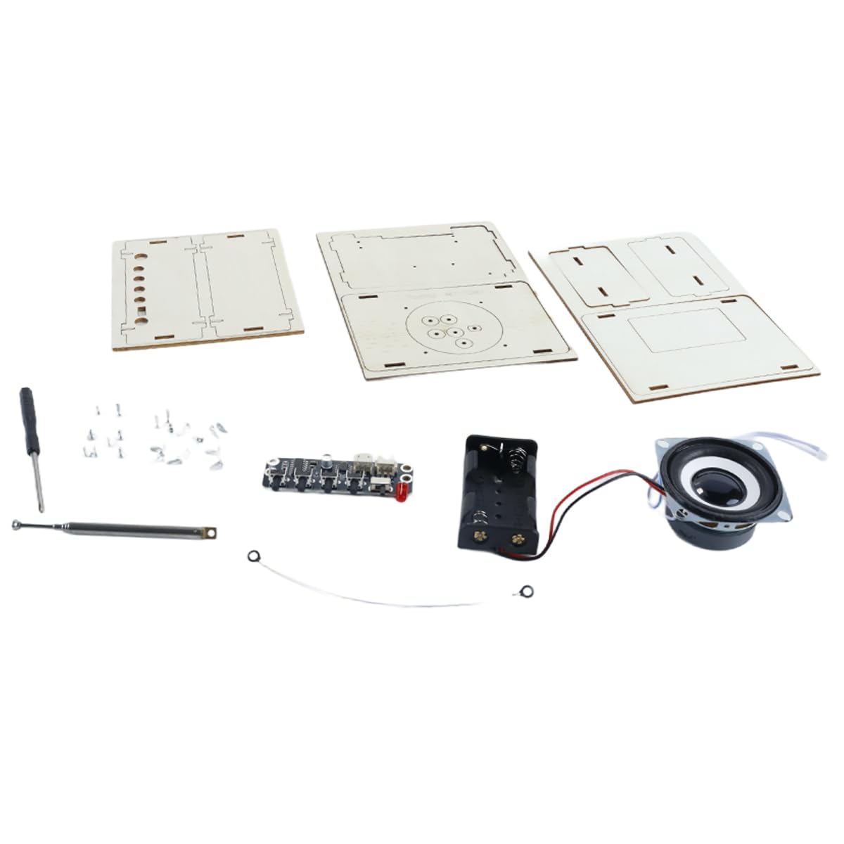 Orivin DIY Radio Kit Science Experiment Hands On Learning Wooden Plastic Electronic Parts Radio Receiver Assembly Kit