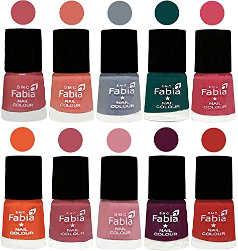 Image of ALL IN ONE (PACK OF 10), Long Lasting Glossy Nail Polish, 6 ml Each, All Vibrant Colours,02013