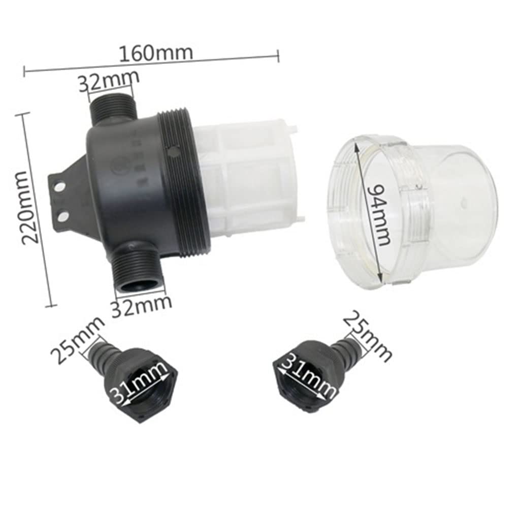 Filtros para tuberías Filtro de bomba agua alto caudal for hidrolimpiadoras (20 mm y 25 mm), prefiltro transparente malla 40 for riego jardines uso agrícola(25mm)