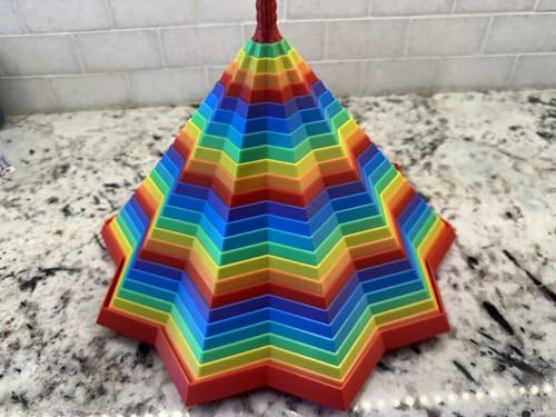 Image of Expanded Sensory Fidget Star with Handle - Visually Captivating and Satisfyingly Noisy! (True Rainbow, Giant)