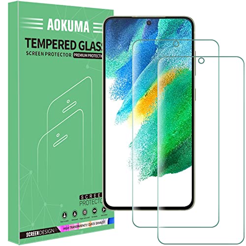 AOKUMA Tempered Glass for Samsung Galaxy S21 FE 5G Screen Protector [2 Pack] Premium Quality Guard Film Case Friendly Shatterproof Shockproof Scratchproof Oilproof