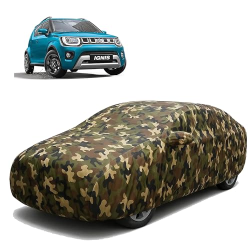 Image of Sulfar 100% Waterproof Car Body Cover for Maruti Suzuki Ignis - Triple-Stitched Dustproof UV, Heat & Rain Protection with Mirror Pockets, Full-Bottom Elastic & Free Storage Bag - All-Weather Indoor Ou