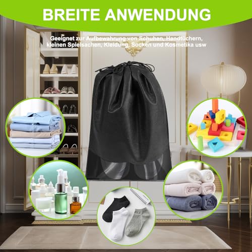 Mordx SBXU01 12Pcs Translucent Shoe Bags Of Drawstring,Travel Shoe Bags thumb #3