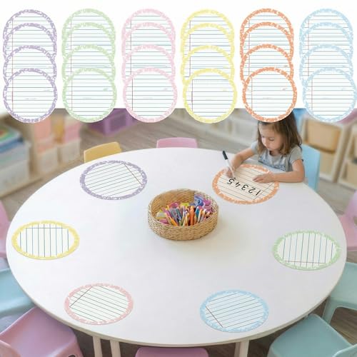 Gersoniel 24 cuadernos grandes de 11 pulgadas de borrado en seco para mesa de aula, círculos extraíbles, calcomanías de pared, pizarra blanca, sin manchas para profesores, escuela, hogar, oficina
