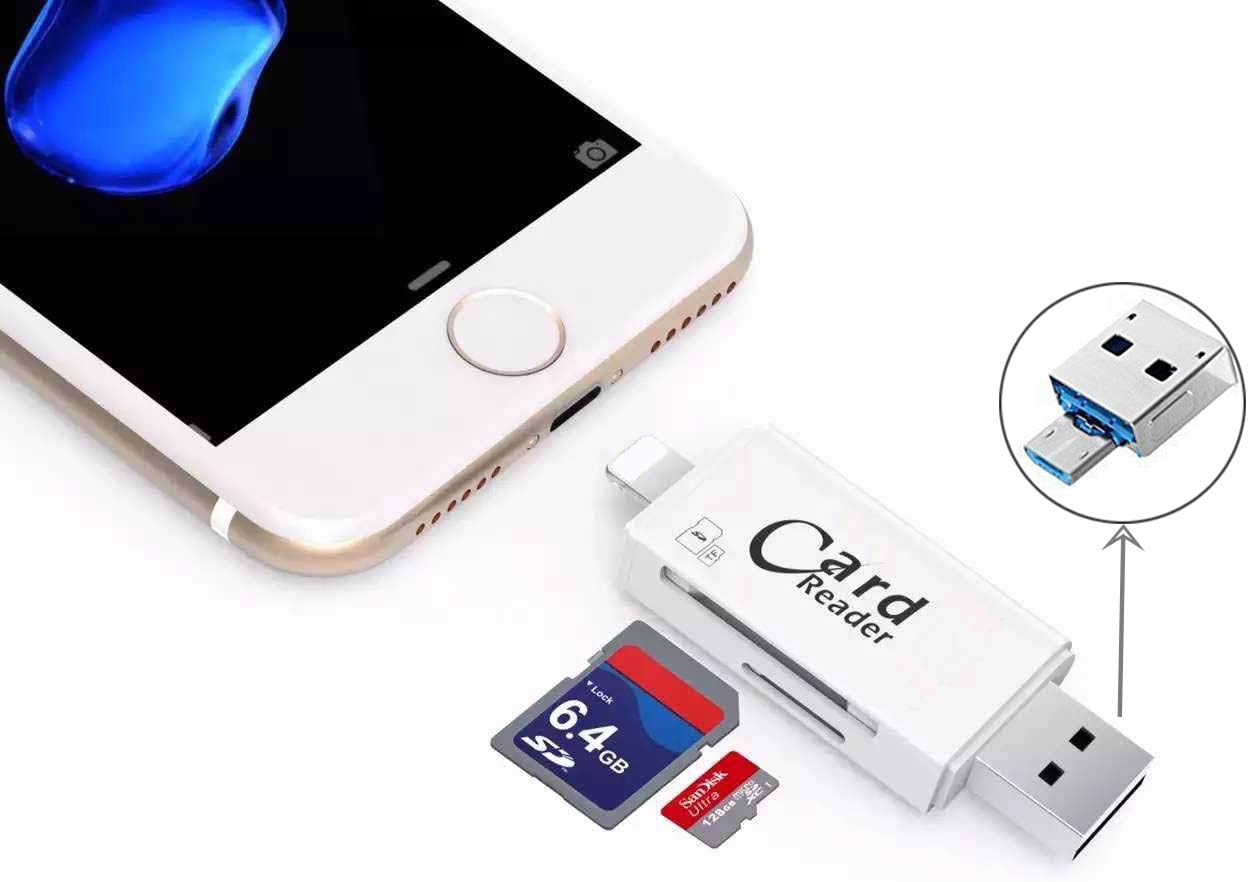 HonkTai Light-ning SD & Micro SD Card Reader OTG Adapter IOS Device For iPhone 7/5/5s/6/6s iPad & Computer