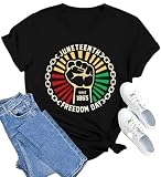 MAIHUN Juneteenth Shirt for Women 1865 Celebrate Freedom Celebrating Tshirt Black Culture Tee Tops