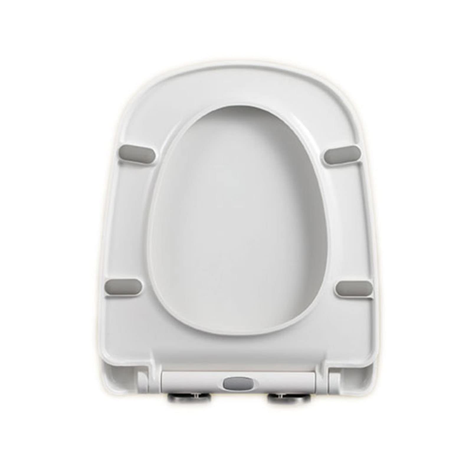 Asiento de inodoro de cierre suave con parte delantera cuadrada, asiento de inodoro cuadrado con bisagra ajustable de liberación rápida, redondo, color blanco