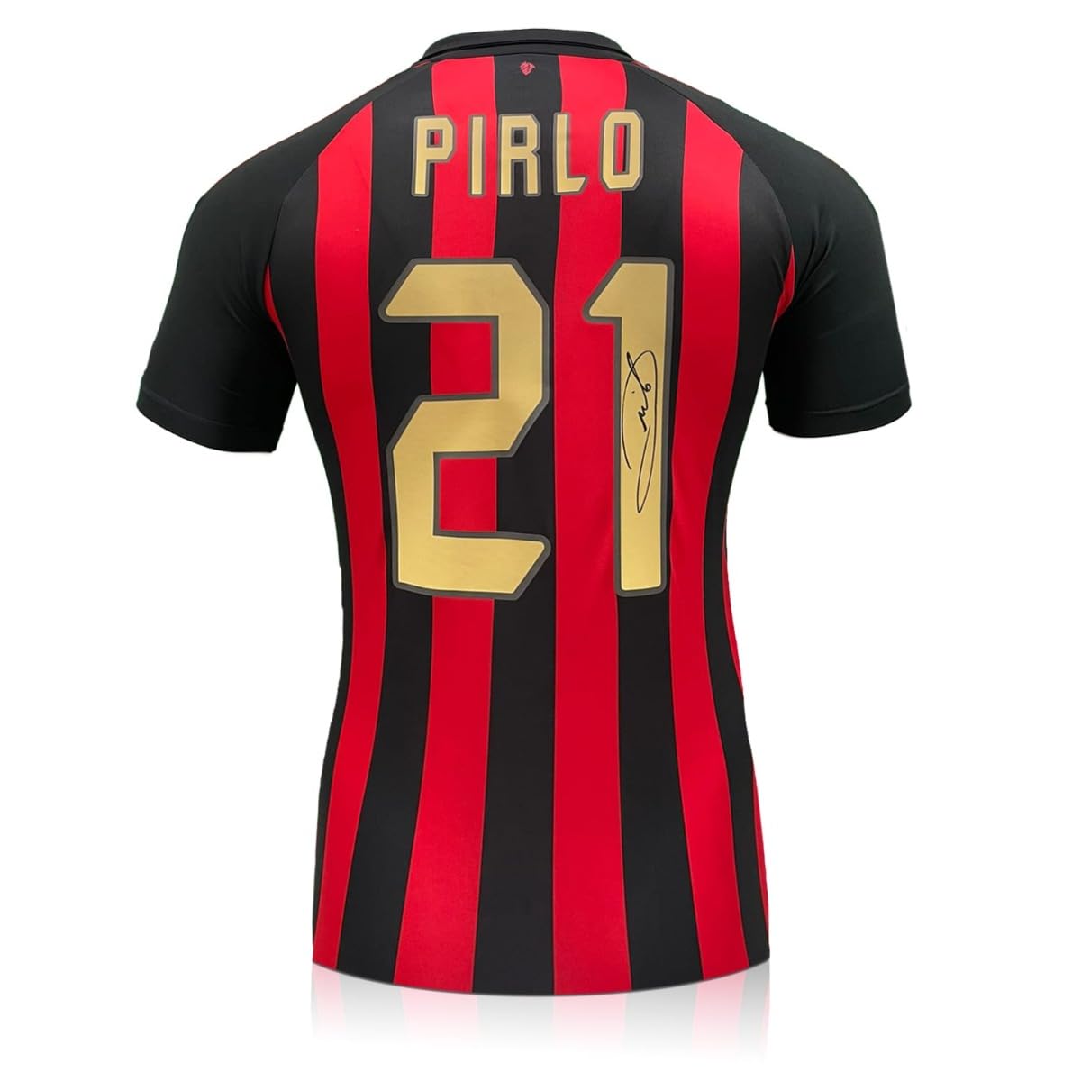 Andrea Pirlo Signed Milan 2018-19 Soccer Jersey, One-Size, Red