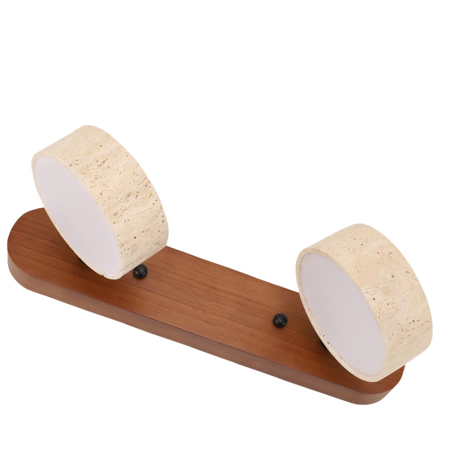 Aplique de Pared LED Giratorio Moderno con Marco de Piedra y Roble Accesorio de Baño de Tocador de 2 Luces para Entrada Cocina Vestidor Iluminación Ambiental Cálida Lámpara de Pared