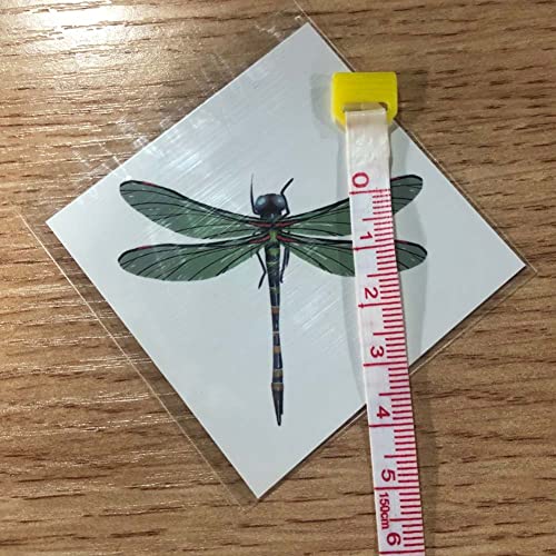 3 Sheets Colourful Dragonfly Temporary Tattoo Stickers Small Pattern Shoulder Arm Ankle Realistic Fake Tattoo, Green #TOP6