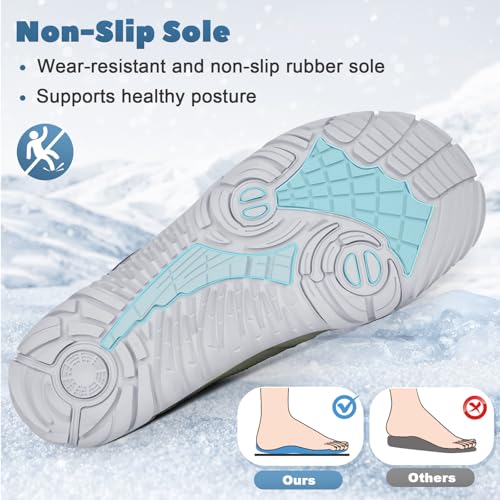 Image of Hike Footwear Barefoot Shoes Mens Womens, Winter Wide Toe Barefoot Hiking Shoes Boots, Non-Slip Waterproof Outdoor Running Boots Sneakers for Women Men