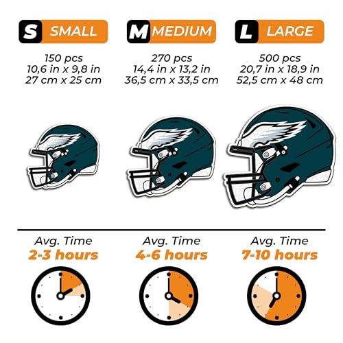 Iconic Puzzles, Philadelphia Eagles Helmet, Wooden Puzzle officially licensed NFL, 100% sustainable - Image 4