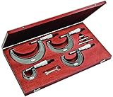 Starrett SV436.1MBXRLZ 436.1 Mikrometer-Set, mit Ratschen-Stop, Feststellmutter, Hartmetall-Flächen, 0-100 mm Reichweite, 0,001 mm Graduierung