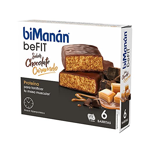 BIMANÁN Befit, Barritas De Proteína, Para Tonificar Tu Masa Muscular, Sabor Chocolate Caramelo, 6...