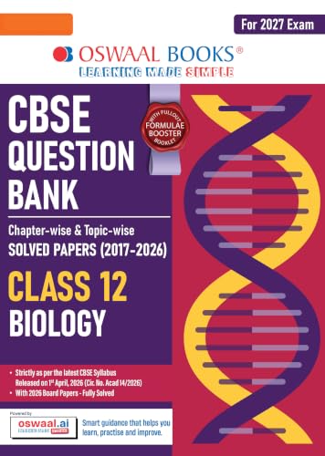 Image of Oswaal CBSE Class 12 Biology Question Bank | Chapter & Topic-wise Solved Papers (2017-2026) | Based on Syllabus (April 2026) | Includes 2026 ... [Apr 09, 2026] Oswaal Editorial Board