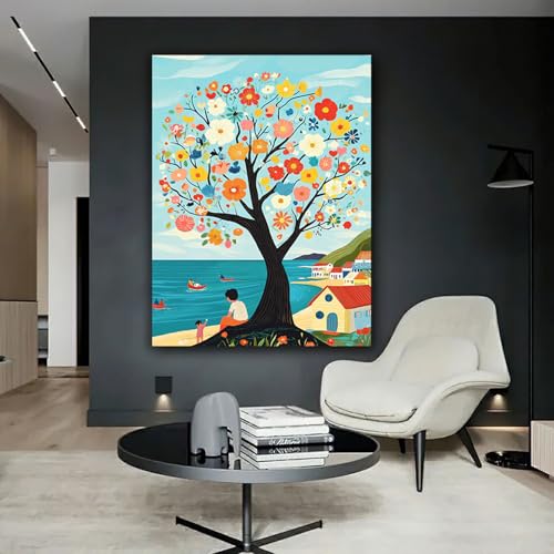 Arbre de vie impression sur toile pour décoration murale du salon - 3
