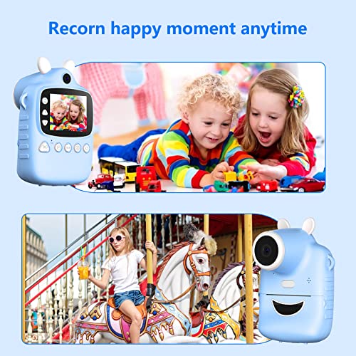 Lizhoumil Kids Digital Camera, 3-12 Year Old Boys Girls Children Instant Camera With 2.4 Inch Screen, 1600W + 1080P Hd Video Toddler Camera With 3 Roll Print Paper, Christmas Birthday Festival Gift To #TOP6