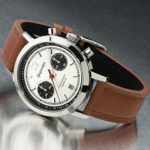 Gigandet Tramelan herr kvartsur kronograf analog datum brunt silver G10-004