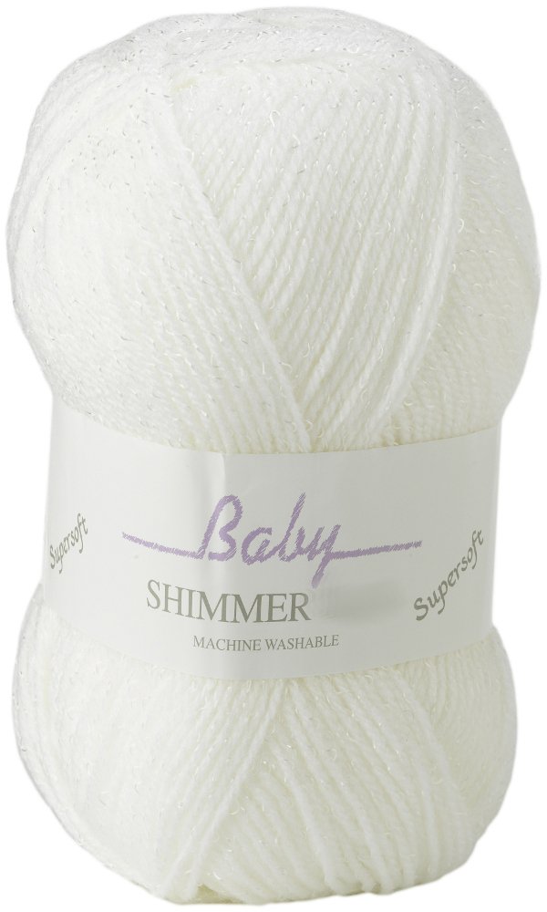 James C Brett - Baby Shimmer 4 Ply - 100g Balls - BYS4, White