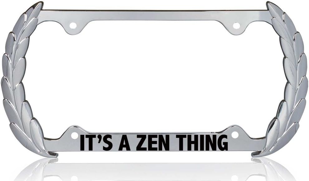 It's A Zen Thing Zen Yoga Buddhism Karma Wreath Metal Chrome License Plate Frame, License Tag Holder
