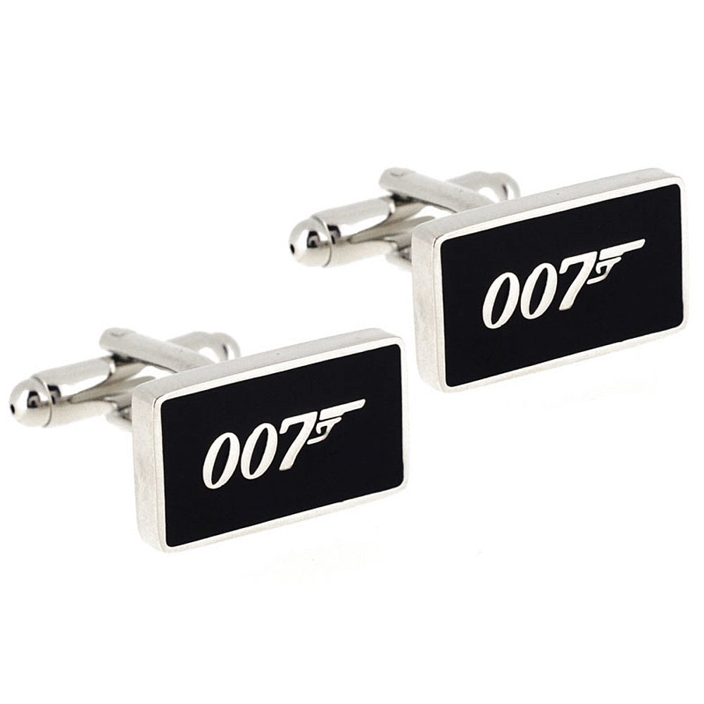 albetro007 Black & Silver Metal Cufflinks for Men