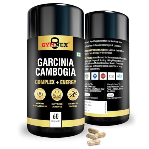 Gymnex Garcinia Cambogia Plus Energy | Fat Burner and Weight Loss Product for Men & Women | Arms, Thighs and Belly Fat Burner with + Vitamin B6 + Caffeine & Black Pepper to Curb Craving – 60 Capsules (PACK OF 2) Gymnex Garcinia Cambogia Plus Energy | Fat Burner and Weight Loss Product for Men & Women | Arms, Thighs and Belly Fat Burner with + Vitamin B6 + Caffeine & Black Pepper to Curb Craving – 60 Capsules (PACK OF 2)