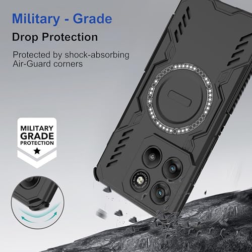 Image of Zapcase Back Case Cover for Motorola Edge 70 5G | Magnetic Case with Built-in Metal Ring | Supports MagSafe Charger, Wallet & Car Mount | Shockproof Hybrid PC + TPU | Black