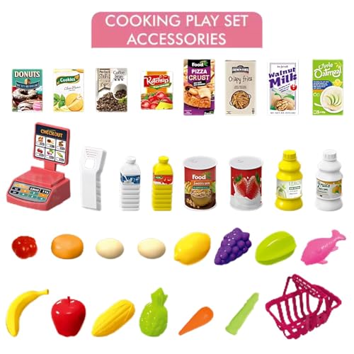 Image of Crackles Big Size 78 Cm Tall, 44 Pcs, Supermarket Playset - Realistic Grocery Store Toy with Cash Register, Shopping Carts, and Variety of Play Foods - Ideal for Imaginative Play Perfect for Kids
