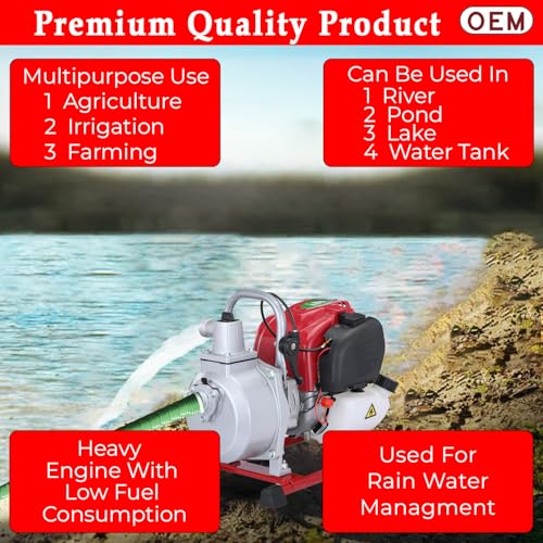 Image of OEM Professional 35CC 4 Stroke Advanced Technology Gasoline Petrol Engine Water PUMP 1? | 1Inch | Low Fuel Consumption | Long Running Time