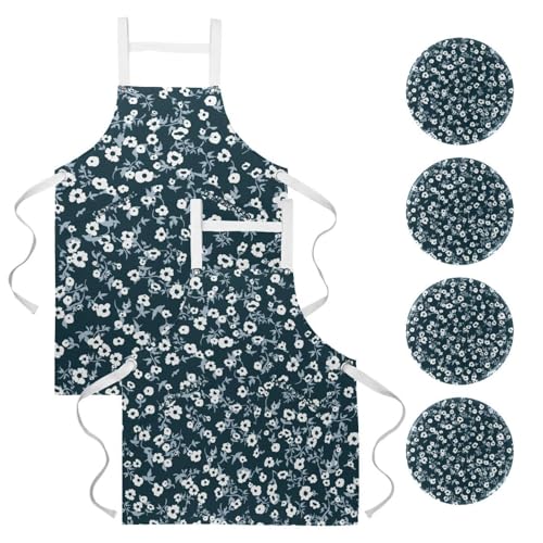 Tablier de cuisine lot de 2 et tablier de serveuse pour bistrot et travail