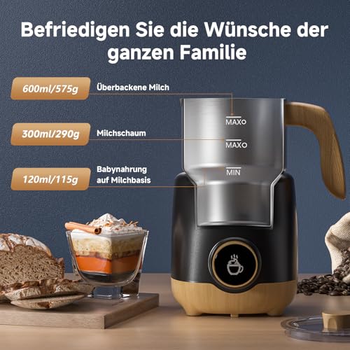 AMZCHEF Milchaufschäumer 600 ml, 8-in-1 mit Induktion – Bild 3