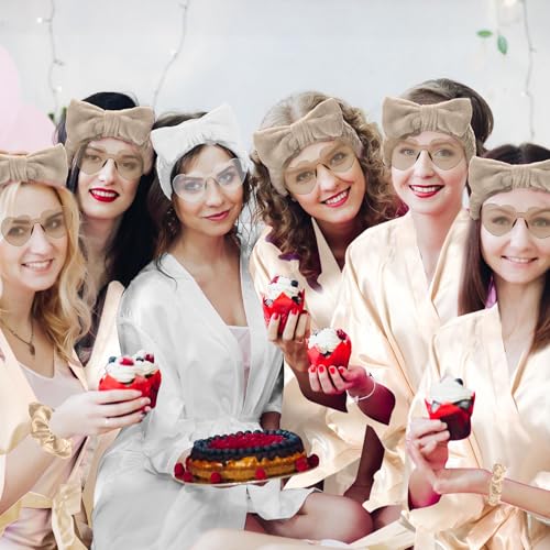 Image of Coume 48 Pcs Women Birthday Robe Birthday Queen Squad Robe Sunglasses Scrunchie Headbands Comb Bag for Spa Party