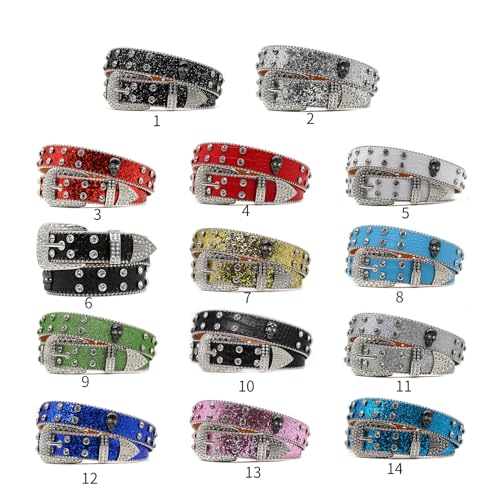 Punk Skull Decor Adult Waist Belt Luxurious Waist Belt Fashion Belts Adjustable Buckle Belt for Nightclub4