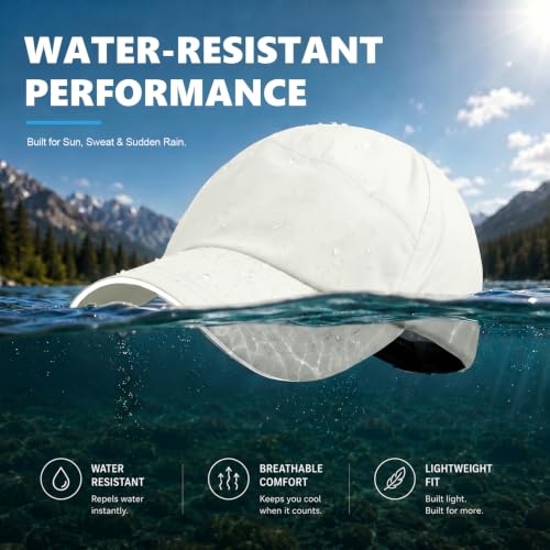 Image of Mens Waterproof Baseball Cap Womens Rain Hat Quick Dry Running Hat with Sweatband Outdoor Golf Breathable Sports Cap