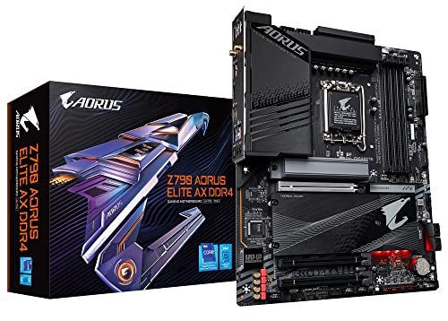 Image of GIGABYTE Z790 AORUS Elite AX DDR4 ATX Motherboard with Intel Z790, Quad M.2 & Intel Core i7-12700KF Gaming Desktop Processor 12 (8P+4E) Cores up to 5.0 GHz Unlocked LGA1700 600 Series Chipset 125W