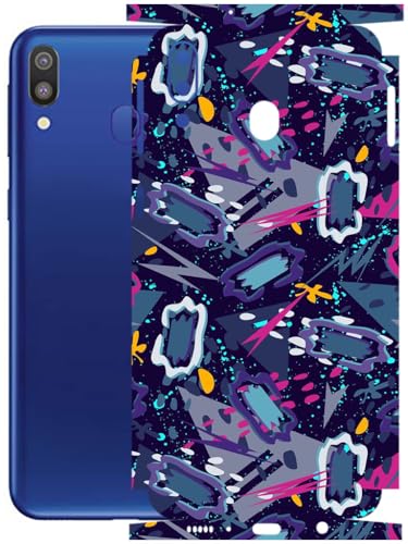 Image of AtOdds - Full Body Back Screen Guard Protector Film - Lamination Wrap Skin Sticker Compatible with Samsung Galaxy M20 | Scratchproof Matte Finish (Abstract)