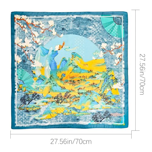 Jolbndcv Silk Satin Head Scarf, Hair Band Headband Ribbon Women's Neck Bag Purse Scarf for Hair Handbag 27.56‘’x27.56‘’2