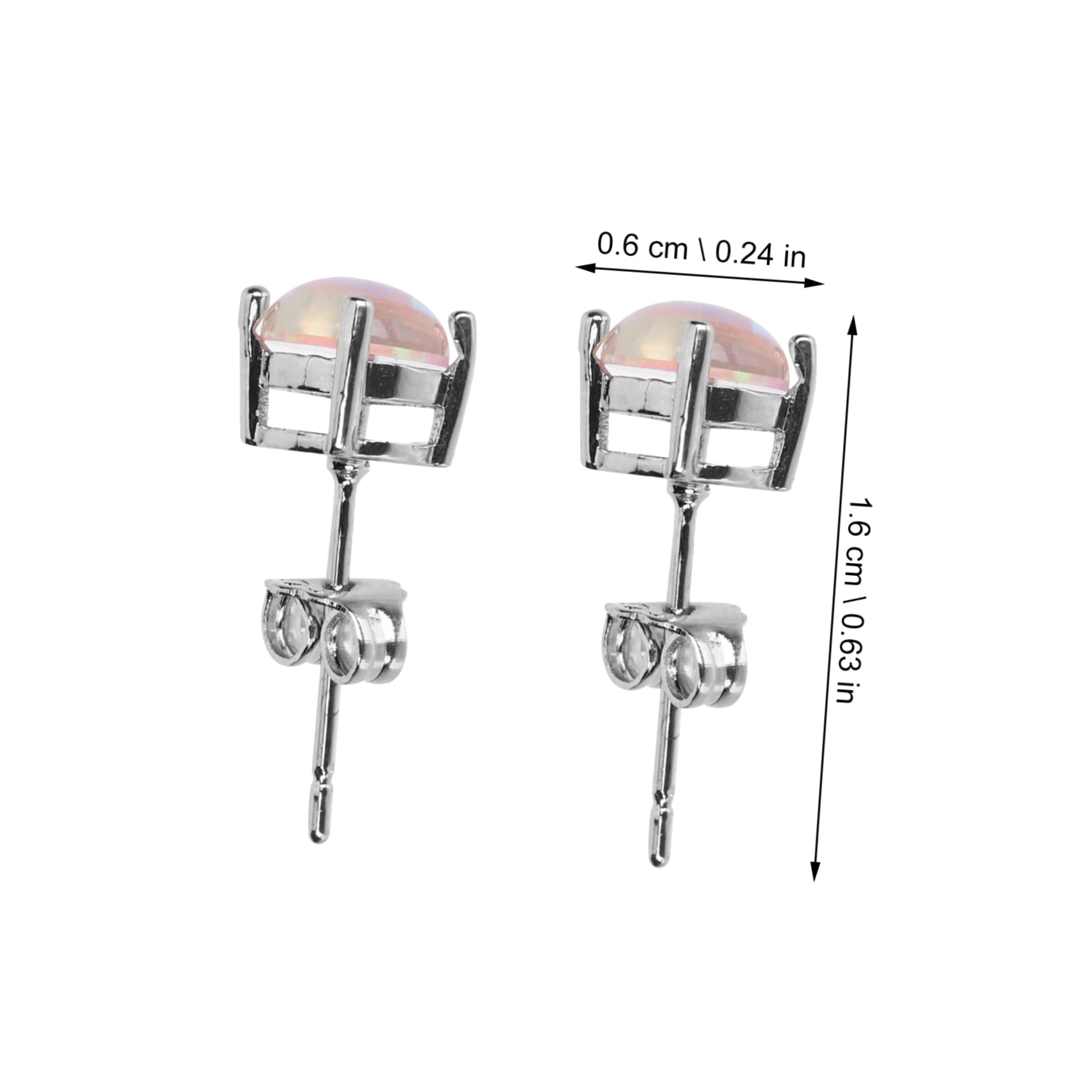 SOIMISS 6 Pares Aretes de ópalo aretes para mujer pendientes de ópalo de mujer pendientes de fiesta rosa estéticos joyas para perforar la oreja cobre