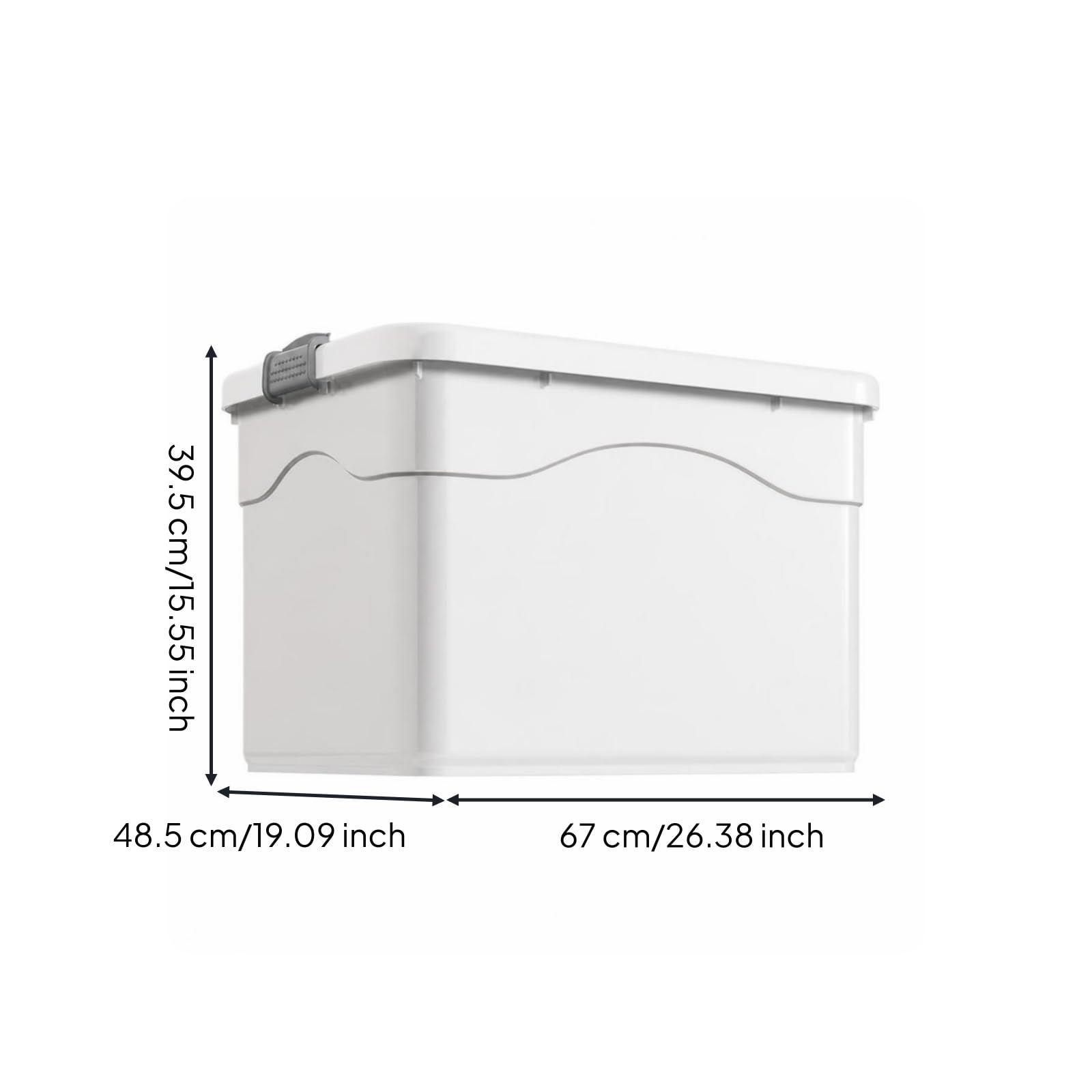 LOVIVER Contenitore con Coperchio Antipolvere a Scatto Ermetica, Facile da Pulire, per Ripostiglio, Trasloco, Famiglie, 67x48.5x39.5CM