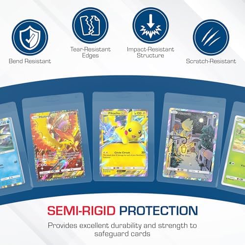 BCW Semi Rigid Card Holder #1 | 50 Pack | Semi Rigid Card Sleeves for Grading | PSA Submission I for Sports, Pokémon, and Memorabilia Cards - 3
