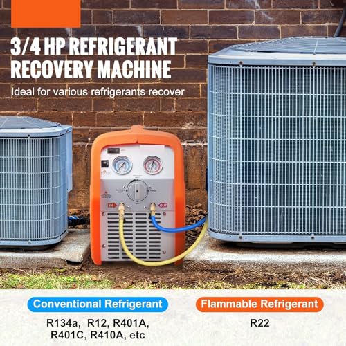 Máquina portátil de recuperación de refrigerante – 120 V CA para una extracción eficiente de refrigerante líquido, perfecta para mantenimiento y reparación de HVAC