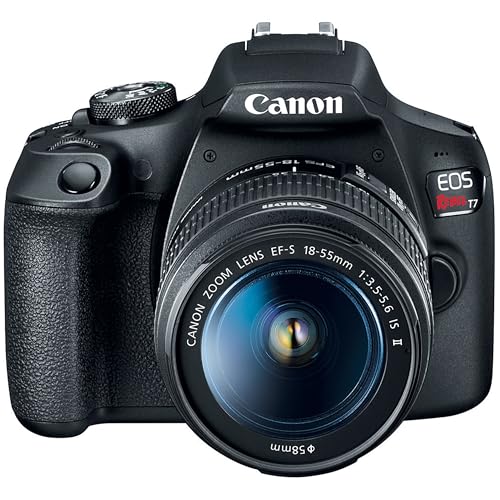 Image of Canon EOS Rebel T7 DSLR Camera Bundle - EF-S 18-55mm Lens, 64GB Memory Card, LED Video Light, Tripod, Camera Case & Accessories Kit (Renewed)
