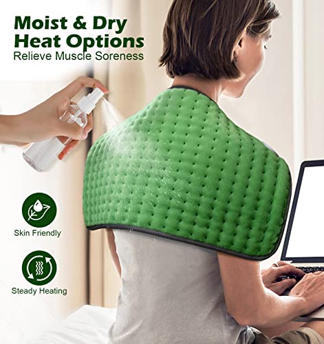 Heating Pad For Back Pain Relief, Heating Pads For Neck, Shoulder, Abdomen, Fathers Mothers Day Gifts For Women, Men, Dad, Mom, Auto-Off,Machine Washable, Moist Dry Heat Options, Extra Large 12"X24" #TOP3