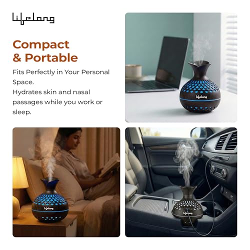 Image of Lifelong Flower Home Humidifier & Essential Oil Diffuser | 300ml Tank Capacity | Ultrasonic Aromatherapy for Home, Office & Bedroom with Soothing Light for Relaxation| Essential Oil Fragrance Diffuser